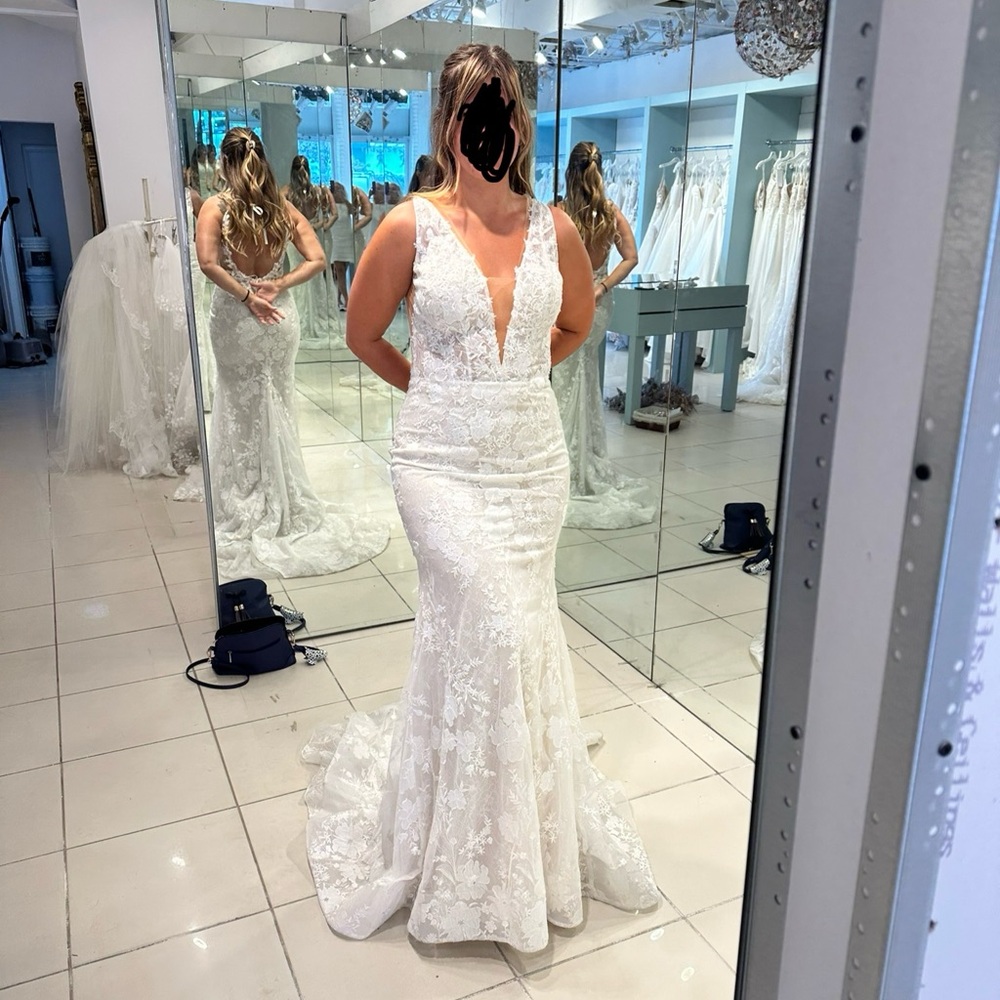NEW with tags Calla Blanche Lace Fit & Flare Wedding Dress
